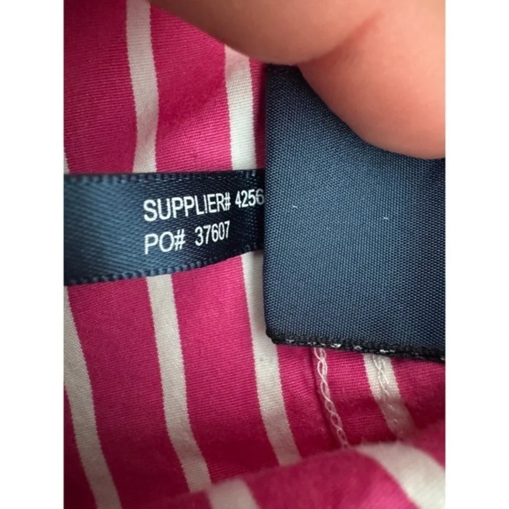 Ralph Lauren Kids Pink White Stripe‎ Slim Fit Button Down Shirt Size 4